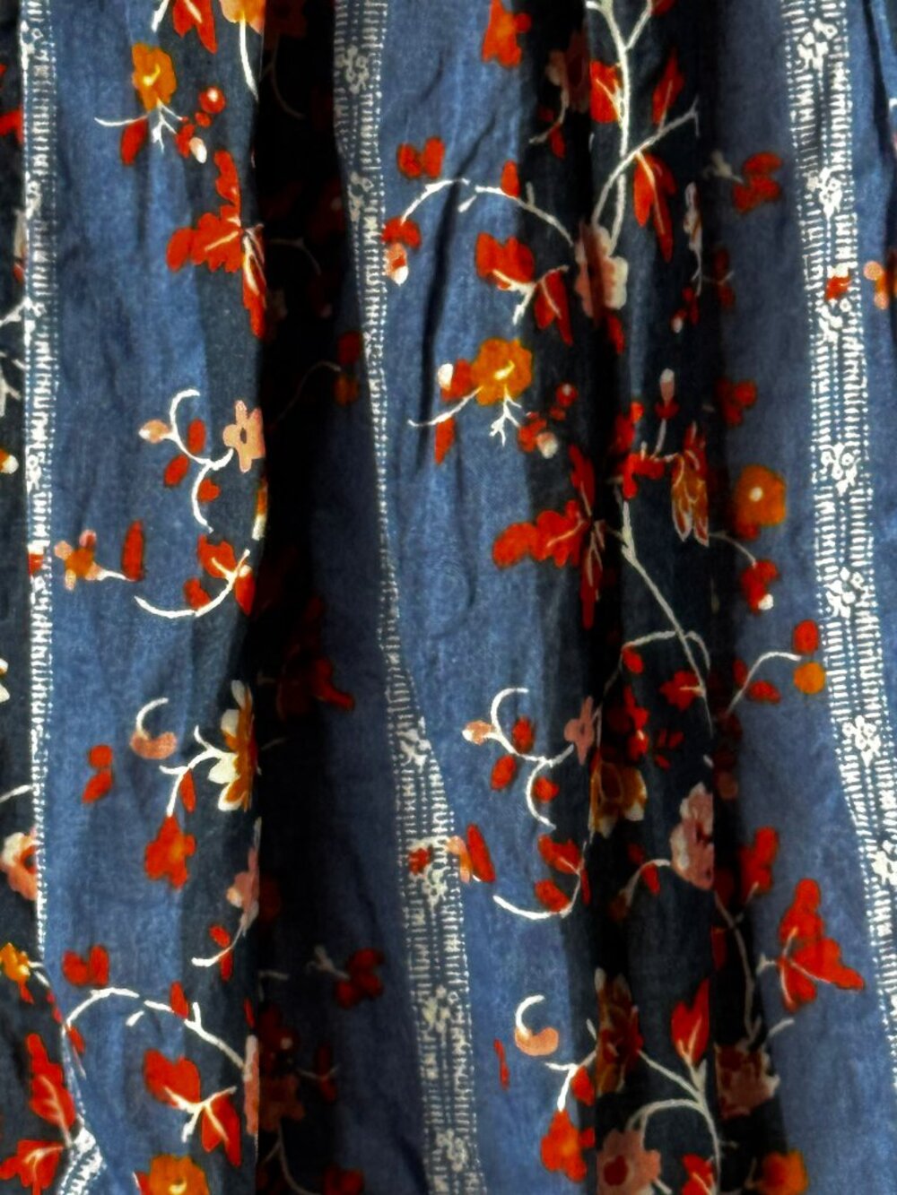 Free People Vintage Lover Floral Babydoll Blouse Dutch Blue Size Small - Picture 8 of 12